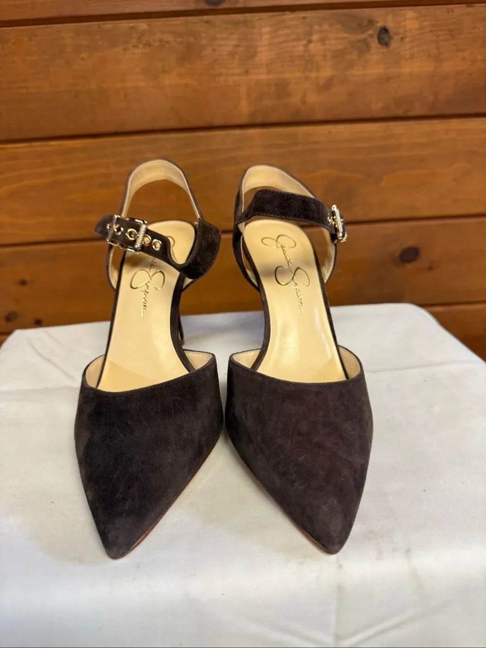 Jessica Simpson Miliny slingback pumps Brown Suede Sz 8 NWOB